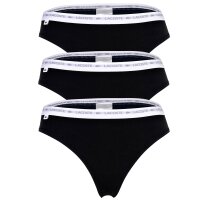 LACOSTE Womens Thongs, 3-Pack - Thong, Underwear, Cotton Stretch, Logo Waistband, Solid Color
