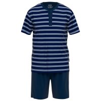 CECEBA mens pyjamas, 2-piece set - Philadelphia, shorty, short, button placket, cotton Blue/White S (Small)