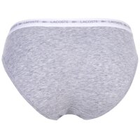 LACOSTE Damen Slips, 3er Pack - Brief, Unterwäsche, Cotton Stretch, Logobund, einfarbig Schwarz/Grau/Weiß XS