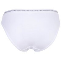 LACOSTE Damen Slips, 3er Pack - Brief, Unterwäsche, Cotton Stretch, Logobund, einfarbig Schwarz/Grau/Weiß XS