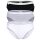 LACOSTE Womens Briefs, 3-pack - Brief, Underwear, Cotton Stretch, Logo Waistband, Solid Color Black/Grey/White XS (X-Small)