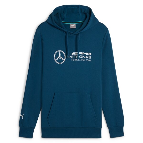 PUMA Herren Hoodie - Motorsport MAPF1 Mercedes Essential Hoodie, Kapuze, Logo Blau M
