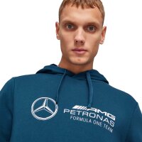 PUMA Mens Hoodie - Motorsport MAPF1 Mercedes Essential Hoodie, Hood, Logo Blue M (Medium)