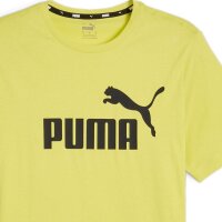 PUMA Herren T-Shirt - ESS Logo Tee, Rundhals, Baumwolle, uni Grün (Lime Sheen) M