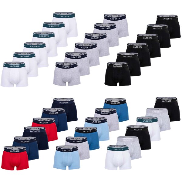 LACOSTE Herren Boxershorts, 6er Pack - Trunks, Casual, Cotton Stretch, Logobund
