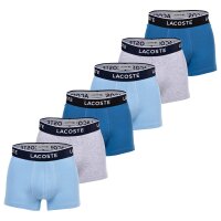 LACOSTE Herren Boxershorts, 6er Pack - Trunks, Casual, Cotton Stretch, Logobund
