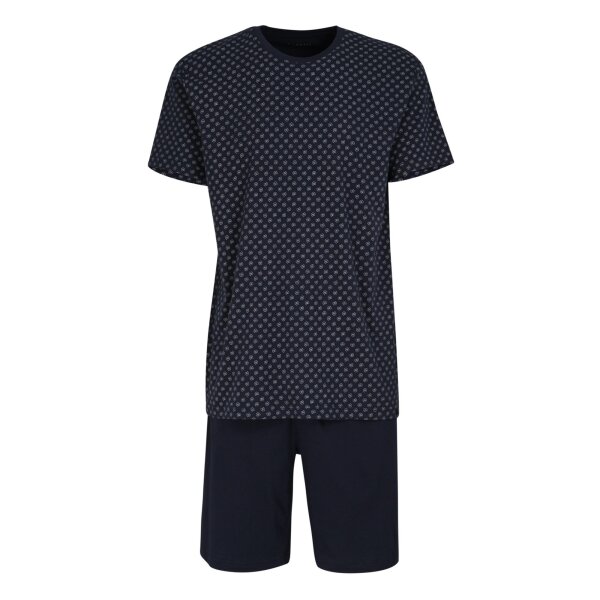 bugatti mens pyjamas, 2-piece set - shorty, short, round neck, cotton