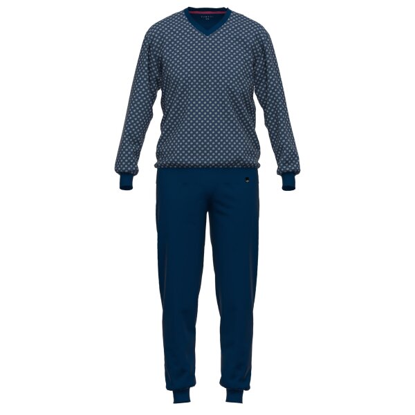 bugatti mens pyjamas, 2-piece set - long, pyjamas. V-neck, cotton