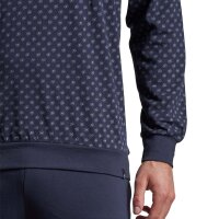 bugatti Herren Schlafanzug, 2-tlg. Set - lang, Pyjama. V-Ausschnitt, Baumwolle Blau 2XL