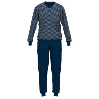bugatti mens pyjamas, 2-piece set - long, pyjamas. V-neck, cotton Blue XXL (XX-Large)