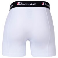 Champion Herren Boxershorts, 2er Pack - Baumwolle, Logobund, einfarbig Weiß/Schwarz L