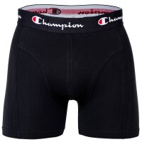 Champion Herren Boxershorts, 2er Pack - Baumwolle, Logobund, einfarbig Weiß/Schwarz L