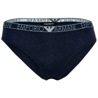EMPORIO ARMANI Damen Slip, 2er Pack - ESSENTIAL STUDS LOGO, Briefs, Cotton Stretch Blau S