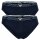 EMPORIO ARMANI Damen Slip, 2er Pack - ESSENTIAL STUDS LOGO, Briefs, Cotton Stretch Blau S