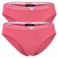 EMPORIO ARMANI Damen Slip, 2er Pack - ESSENTIAL STUDS LOGO, Briefs, Cotton Stretch Rosa S