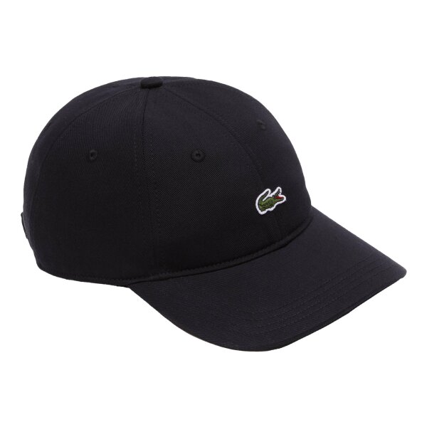 LACOSTE Unisex Cap - Baseball Cap, Baumwolle, Croco Logo, One Size, einfarbig Schwarz