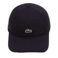 LACOSTE Unisex Cap - Baseball Cap, Baumwolle, Croco Logo, One Size, einfarbig Schwarz