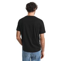 GANT Mens T-shirt - REG ARCHIVE SHIELD EMB, round neck, short sleeve, embroidery Black S (Small)