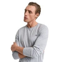 GANT Herren Longsleeve - REGULAR SHIELD LS, Shirt, Rundhals, Langarm, Baumwolle Grau S