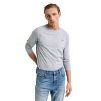 GANT Mens Longsleeve - REGULAR SHIELD LS, Shirt, Round neck, Long sleeve, Cotton Grey S (Small)
