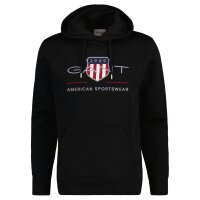 GANT Herren Hoodie - REGULAR ARCHIVE SHIELD HOODIE, Kapuzen-Sweatshirt, Logo Schwarz S