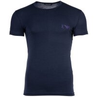 EMPORIO ARMANI Mens T-Shirt, 2-Pack - BOLD MONOGRAM, Short Sleeve, Round Neck, Stretch Cotton Navy S (Small)