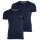 EMPORIO ARMANI Herren T-Shirt, 2er Pack - BOLD MONOGRAM, Rundhals, Slim Fit, Stretch Cotton Marine S