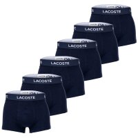 LACOSTE Herren Boxershorts, 6er Pack - Trunks, Casual, Cotton Stretch, Logobund