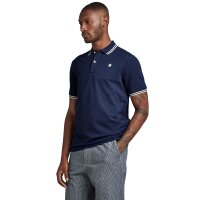 G-STAR Herren Poloshirt - Dunda Slim Stripe Polo, Knopfleiste, Bio-Baumwolle Dunkelblau S