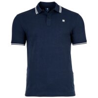 G-STAR mens polo shirt - Dunda Slim Stripe Polo, button placket, organic cotton Dark Blue S (Small)