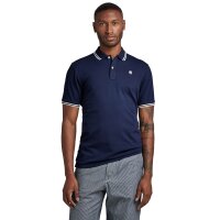 G-STAR mens polo shirt - Dunda Slim Stripe Polo, button placket, organic cotton Dark Blue S (Small)