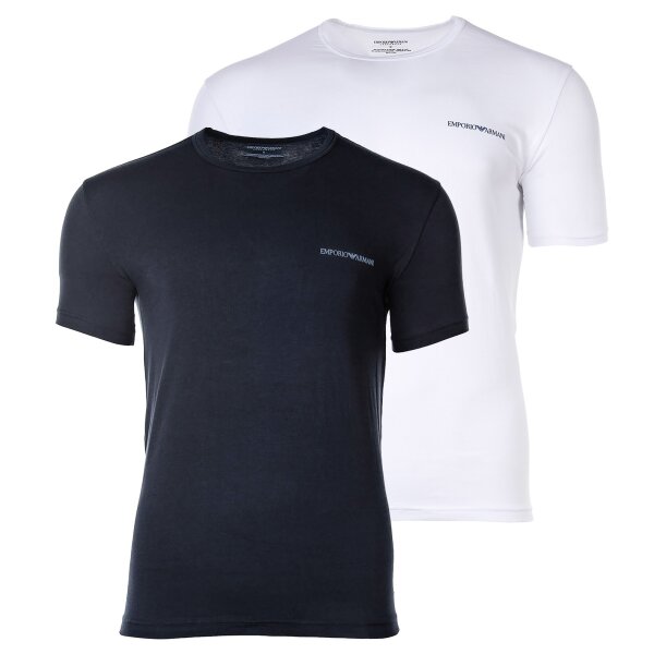 EMPORIO ARMANI Herren T-Shirt, 2er Pack - CORE LOGOBAND, Rundhals, Regular Fit, Stretch Cotton