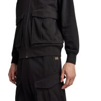 G-STAR Herren Sweatjacke - Rovic Zip Through Loose, Stehkragen, Reißverschluss, einfarbig Schwarz M