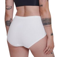 Sloggi Damen Midi-Slip, 4er Pack - Basic+Midi C4P, Unterwäsche, Baumwolle, Spitze, Logo, einfarbig Schwarz/Weiß/Grau/Blau 3XL