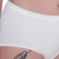 Sloggi Damen Midi-Slip, 4er Pack - Basic+Midi C4P, Unterwäsche, Baumwolle, Spitze, Logo, einfarbig Schwarz/Weiß/Grau/Blau 3XL