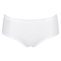 Sloggi Damen Midi-Slip, 4er Pack - Basic+Midi C4P, Unterwäsche, Baumwolle, Spitze, Logo, einfarbig Schwarz/Weiß/Grau/Blau 3XL