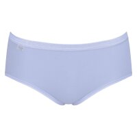 Sloggi Damen Midi-Slip, 4er Pack - Basic+Midi C4P, Unterwäsche, Baumwolle, Spitze, Logo, einfarbig Schwarz/Weiß/Grau/Blau 3XL