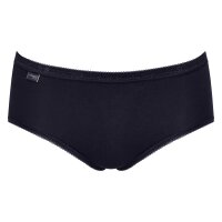 Sloggi Damen Midi-Slip, 4er Pack - Basic+Midi C4P, Unterwäsche, Baumwolle, Spitze, Logo, einfarbig Weiß/Schwarz/Braun/Grau 3XL