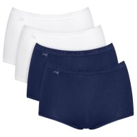 Sloggi Womens Maxi Briefs, 4-Pack - Basic+ Mixi C4P, Underwear, Cotton, Lace, Logo, solid color White/Blue 2XL (XX-Large)