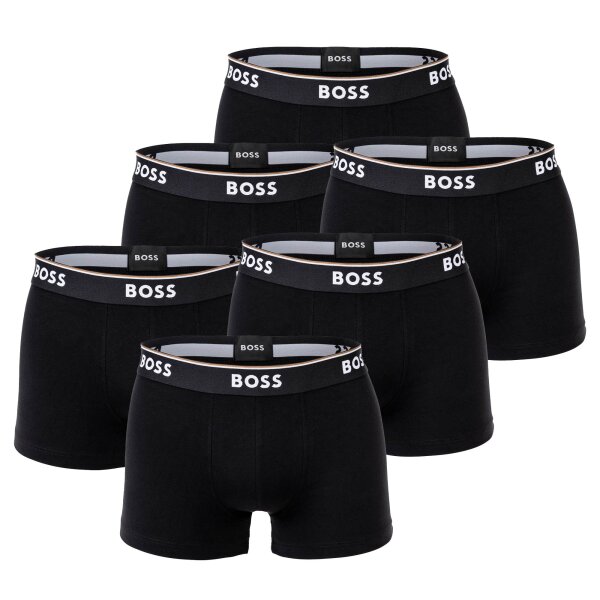 BOSS Mens Trunks, 6-pack - 6P Power, Boxer Shorts, Cotton Stretch, Logo, uni Black M (Medium)