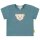 Steiff Baby T-Shirt - Basic, Kurzarm, Teddy-Applikation, Cotton Stretch, uni Mittelblau (Bluestone) 74
