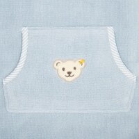 Steiff Baby Badeponcho - Kapuze, Teddymotiv, Baumwoll-Frottee, 68x50cm Hellblau One size