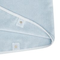 Steiff Baby Badeponcho - Kapuze, Teddymotiv, Baumwoll-Frottee, 68x50cm Hellblau One size