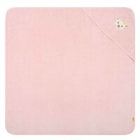 Steiff baby bath towel with hood - teddy bear motif, cotton terry towelling, uni, 100x100cm Light Pink One size