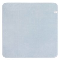 Steiff baby bath towel with hood - teddy bear motif, cotton terry towelling, uni, 100x100cm Light blue One size