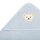 Steiff Baby Badetuch mit Kapuze - Teddymotiv, Baumwoll-Frottee, uni, 100x100cm Hellblau One size