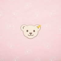 Steiff Baby Decke - Teddymotiv, gefüttert, Jersey, Stretch Baumwolle, 65x95cm Rosa One size