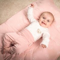 Steiff Baby Decke - Teddymotiv, gefüttert, Jersey, Stretch Baumwolle, 65x95cm Rosa One size