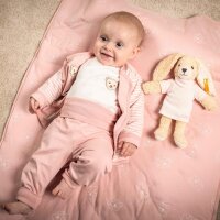 Steiff Baby Decke - Teddymotiv, gefüttert, Jersey, Stretch Baumwolle, 65x95cm Rosa One size