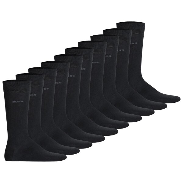 BOSS Herren Socken, 10er Pack - Kurzsocken, Baumwolle, Multipack, einfarbig Schwarz 39-42